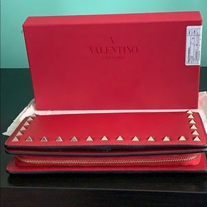 Valentino Garavani studded red wallet